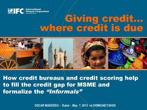 Giving credit where credit is due by Oscar Madeddu from the International Finance Corporation