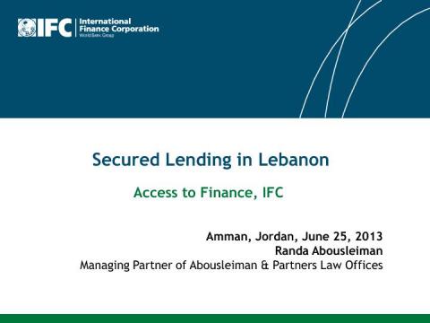 Secured Lending in Lebanon