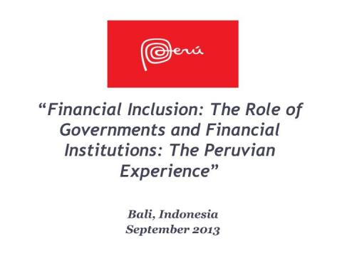 Financial Inclusion: The Role of Governments and Financial Institutions: The Peruvian Experience